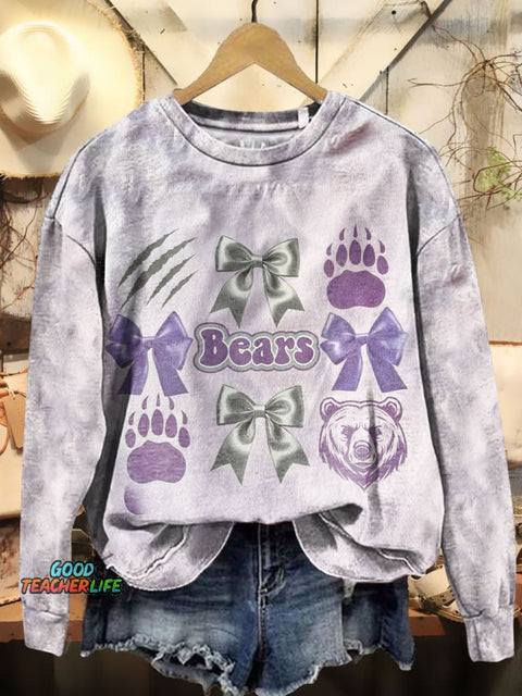 Bow Graphic Art Print Casual Sweatshirt