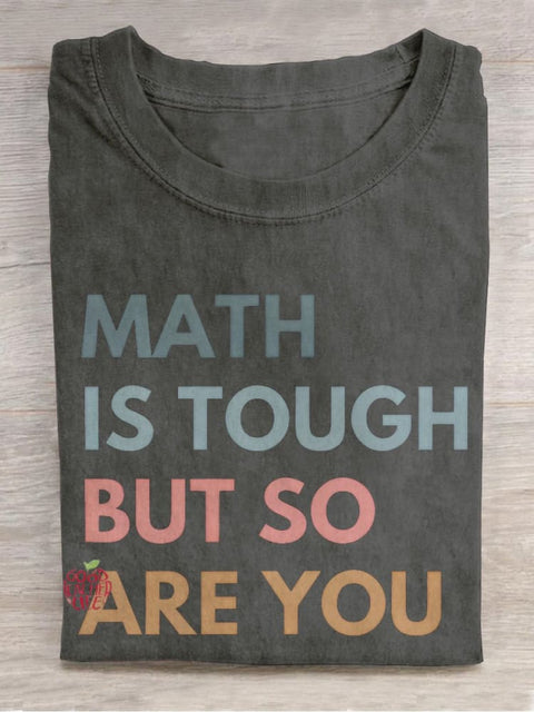 Funny Math Teacher Mathematics Teacher Casual Print T-shirt