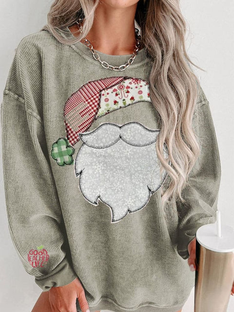 Merry Christmas Santa Claus Women's Casual Print Shirt