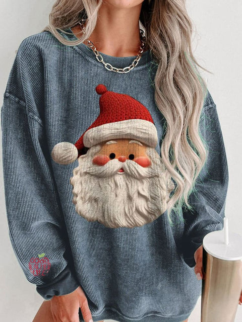 Women's Merry Christmas Classic Santa Claus Casual Print Shirt