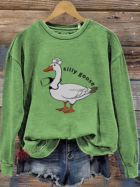 Silly Goose Nurse Gift Casual  Sweatshirt