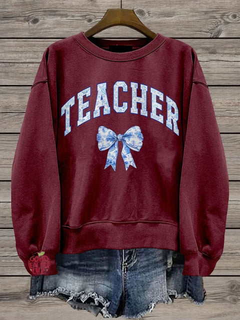 Teacher bow Casual  Sweatshirt