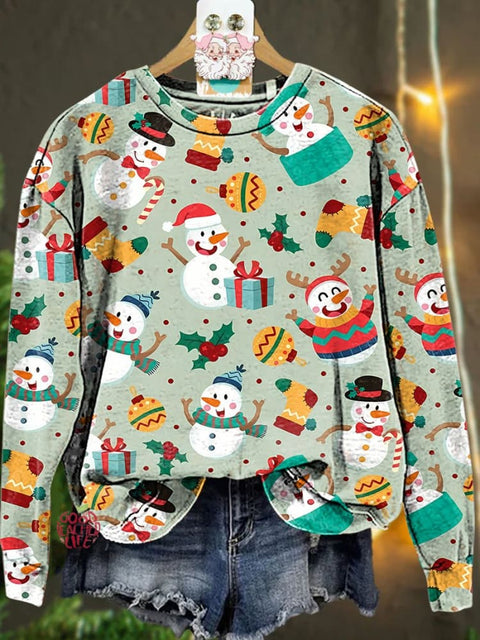 Christmas gift Snowman colorful Casual  Sweatshirt