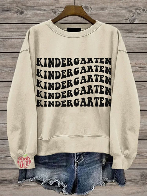 Kindergarten Teacher Casual Print Sweatshirt