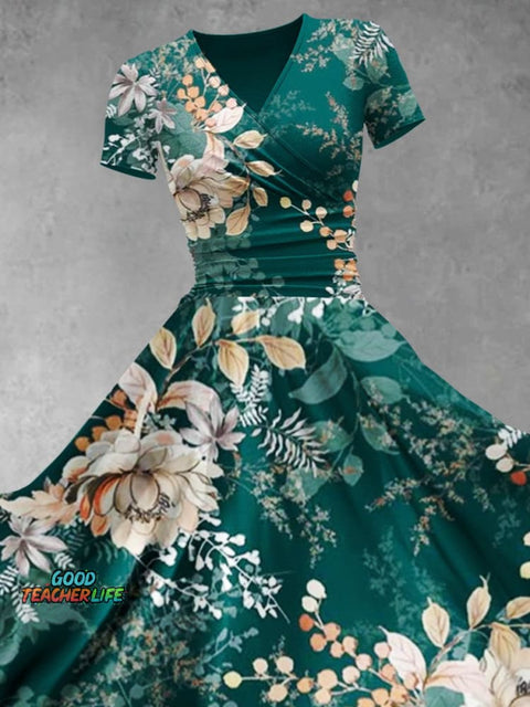 Women's Floral Flowers Art Print Design Maxi Dress