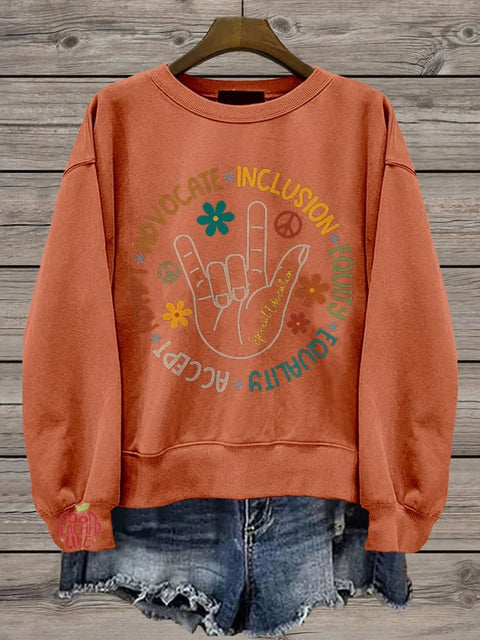 Special Education Teacher Casual Print Sweatshirt