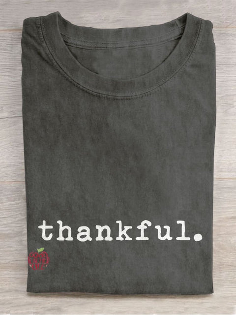 Thankful Casual Print T-shirt