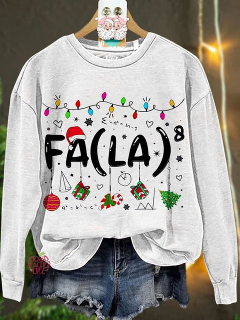 Fa La Eighth Power Christmas Math Teacher Casual Sweatshirt