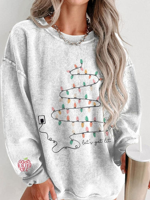 Women's Merry Christmas Christmas Lights Casual Print Sweatshirt