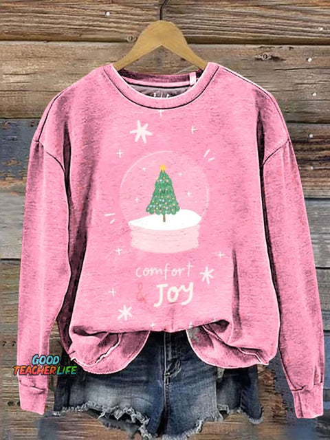 Christmas Tree Crystal Ball Art Print Casual Sweatshirt