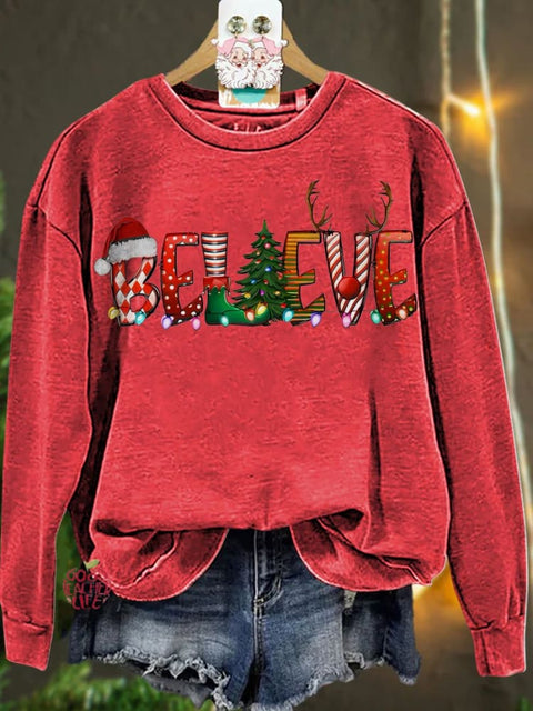 Believe Christmas Casual  Sweatshirt