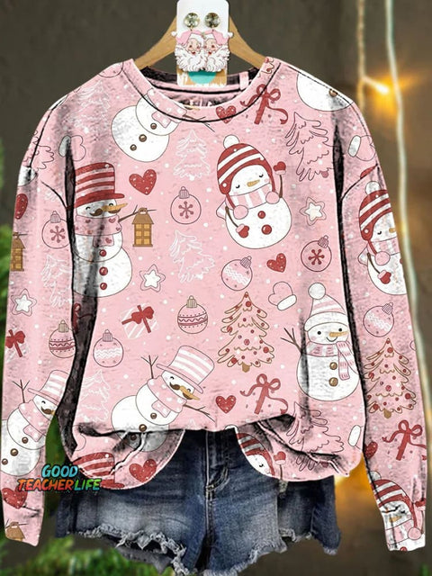 Christmas Snowman Christmas tree Casual  Sweatshirt