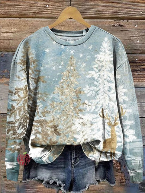 Women's Winter Vibes Art Print Casual Sweatshirt