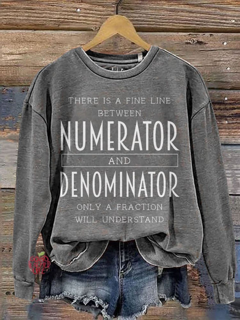 Funny Math Teacher Mathematician Casual Print Sweatshirt