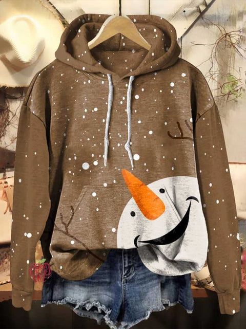 Christmas Snowman Casual Hoodie Sweatshirt