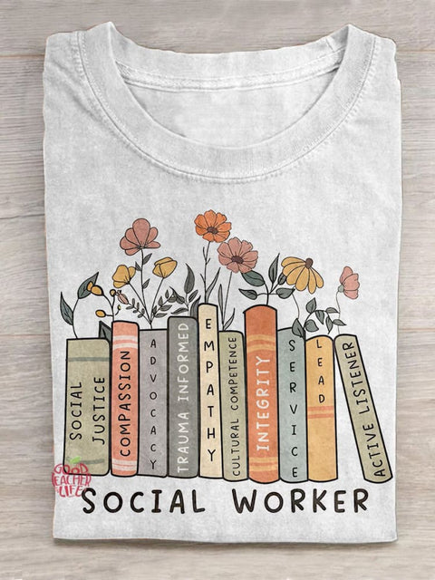 Social Worker Teacher Art Print Casual T-Shirt