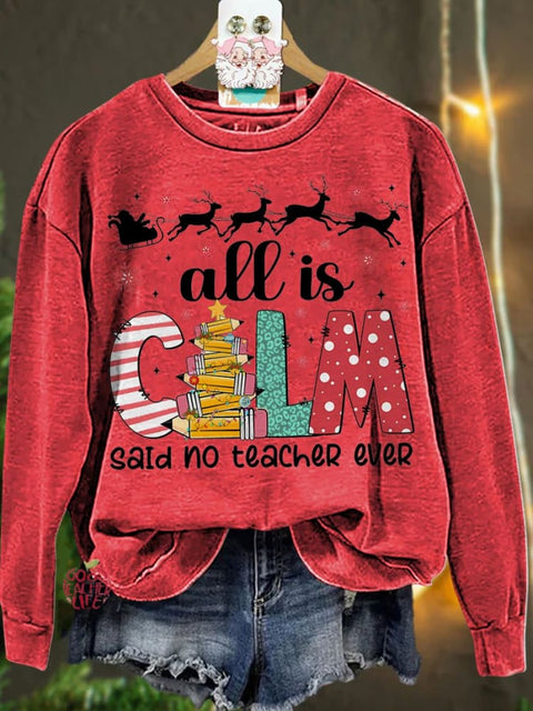 Christmas Teacher Christmas Tree Bow  Casual  Sweatshirt