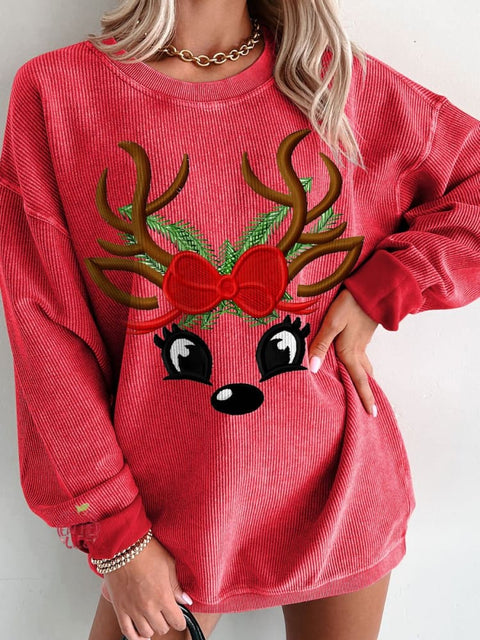 Women's Merry Christmas Elk Casual Print Sweatshirt