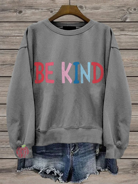 Be Kind Teacher Choose Kindness Casual Print Sweatshirt