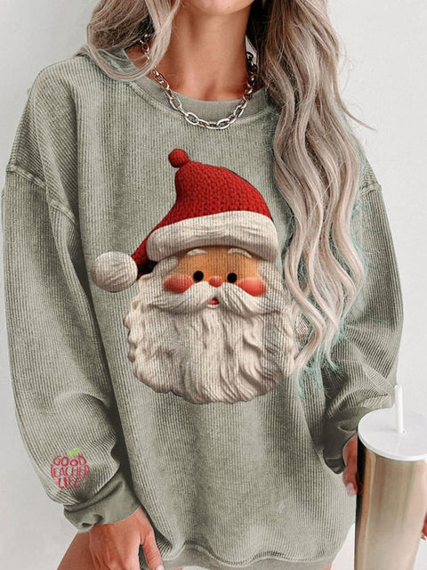 Women's Merry Christmas Classic Santa Claus Casual Print Shirt