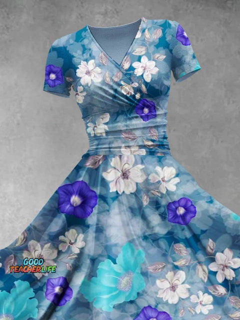 Women's Floral Flowers Art Print Design Maxi Dress