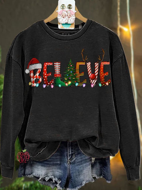 Believe Christmas Casual  Sweatshirt