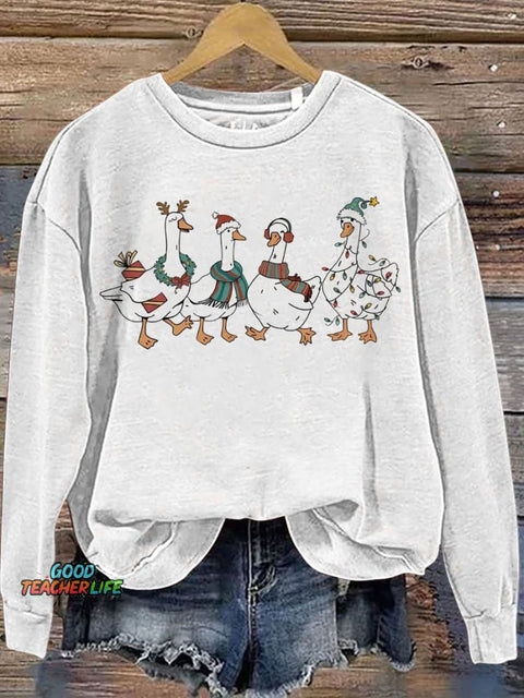 Silly Goose University Christmas Casual  Sweatshirt
