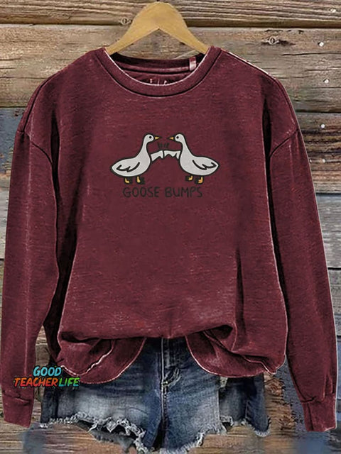 Silly Goose Goose Bumps Funny Casual  Sweatshirt