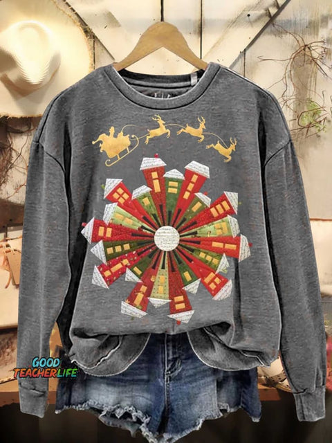 Christmas Santa Claus Elk Casual Sweatshirt