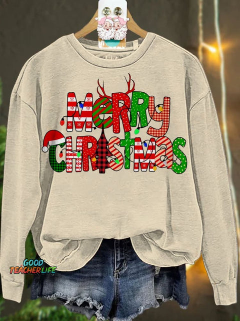 Christmas Colorful Merry Christmas Casual  Sweatshirt