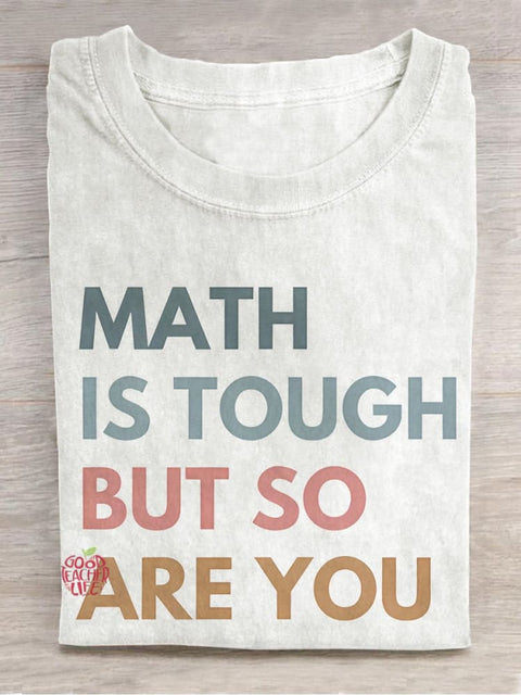 Funny Math Teacher Mathematics Teacher Casual Print T-shirt