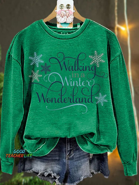 Christmas Walking In A Winter Wondeiland Casual  Sweatshirt