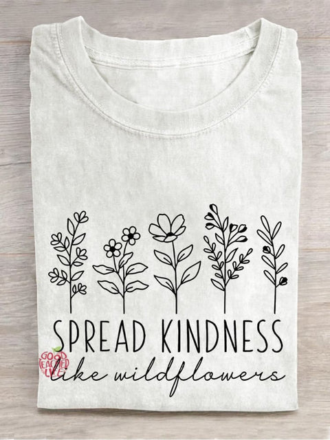 Spread Kindness Inspirational Kind Be Kind Casual Print T-shirt