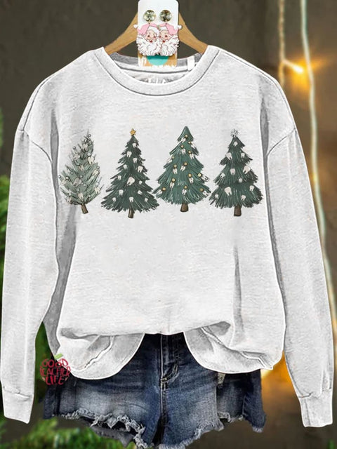 Christmas Xmas Tree Teeth Dentist Casual  Sweatshirt