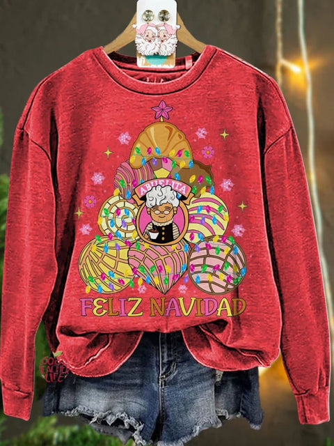 Christmas Mexican Christmas Cafecito y Pan Dulce Casual  Sweatshirt