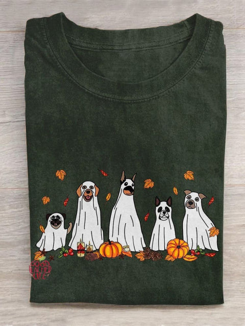 Harvest Dog Ghost Creative Design T-shirt