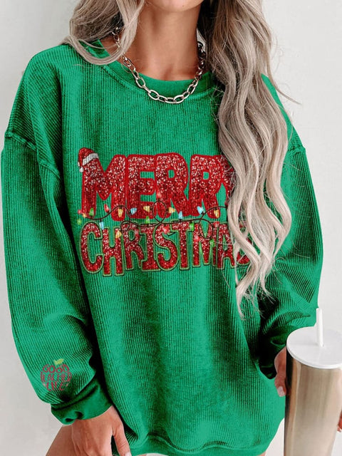 Women's Glitter Christmas Casual Print Shirt