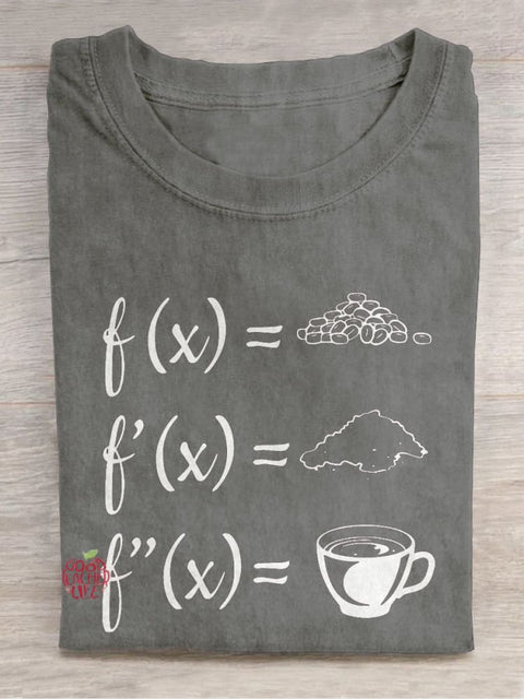 Math Teacher Deduces Coffee Casual Print T-shirt