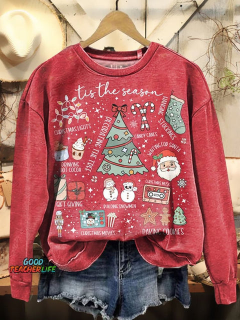 Christmas Print Casual Sweatshirt
