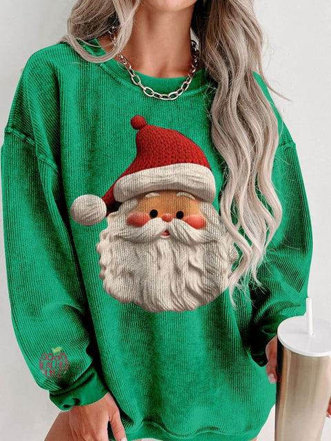 Women's Merry Christmas Classic Santa Claus Casual Print Shirt