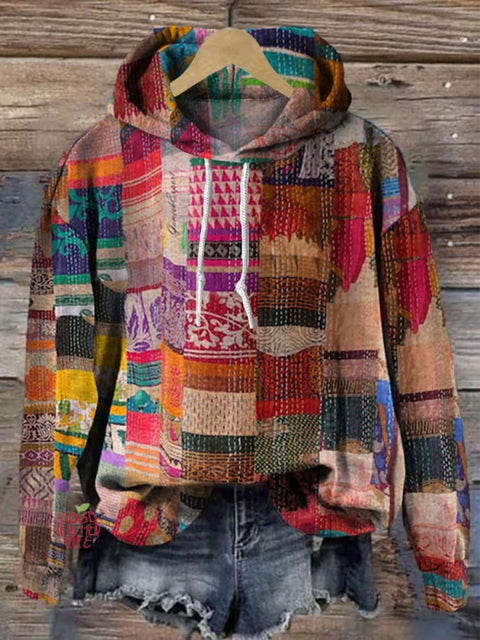 Hippie Retro Print Casual Hoodie Sweatshirt