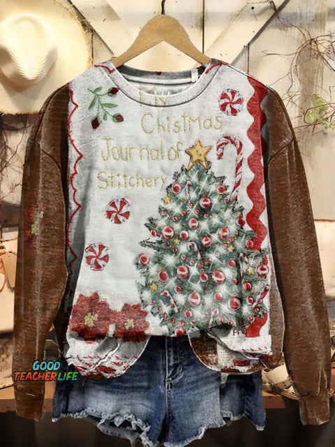 Christmas Tree Art Print Casual Sweatshirt