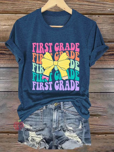 First Grade Teacher School Art Print T-shirt