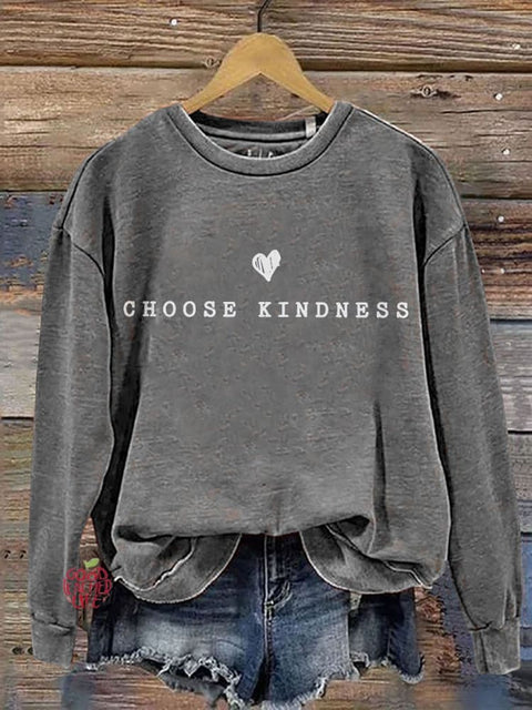 Choose Kindness Kind Teacher Casual Print Sweatshirt