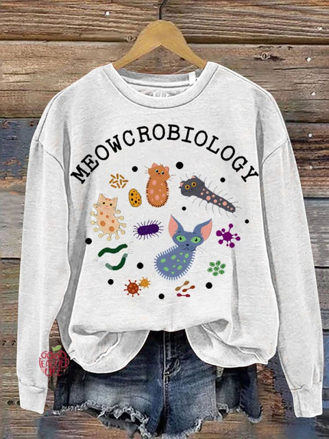 Meowcrobiology Teacher Casual  Sweatshirt