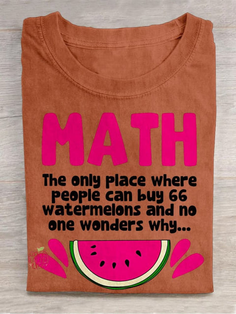 Math Funny Classic Casual Print T-shirt