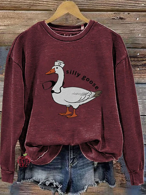 Silly Goose Nurse Gift Casual  Sweatshirt