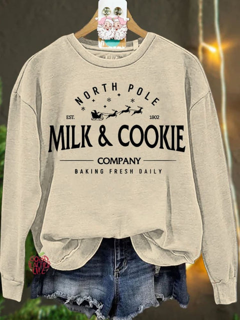 Christmas North Pole Milk and Cookie Casual  Sweatshirt