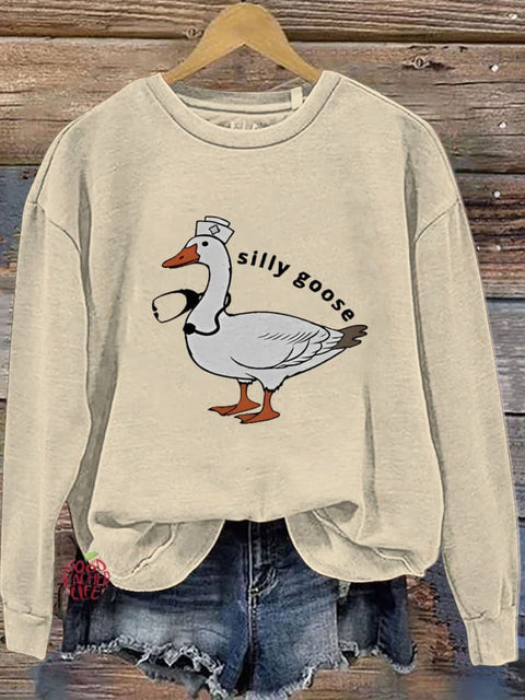 Silly Goose Nurse Gift Casual  Sweatshirt