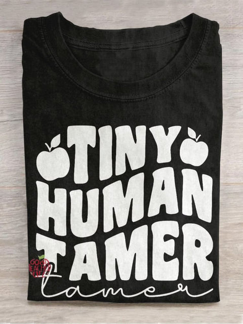 Tiny Human Tamer Casual Print T-shirt